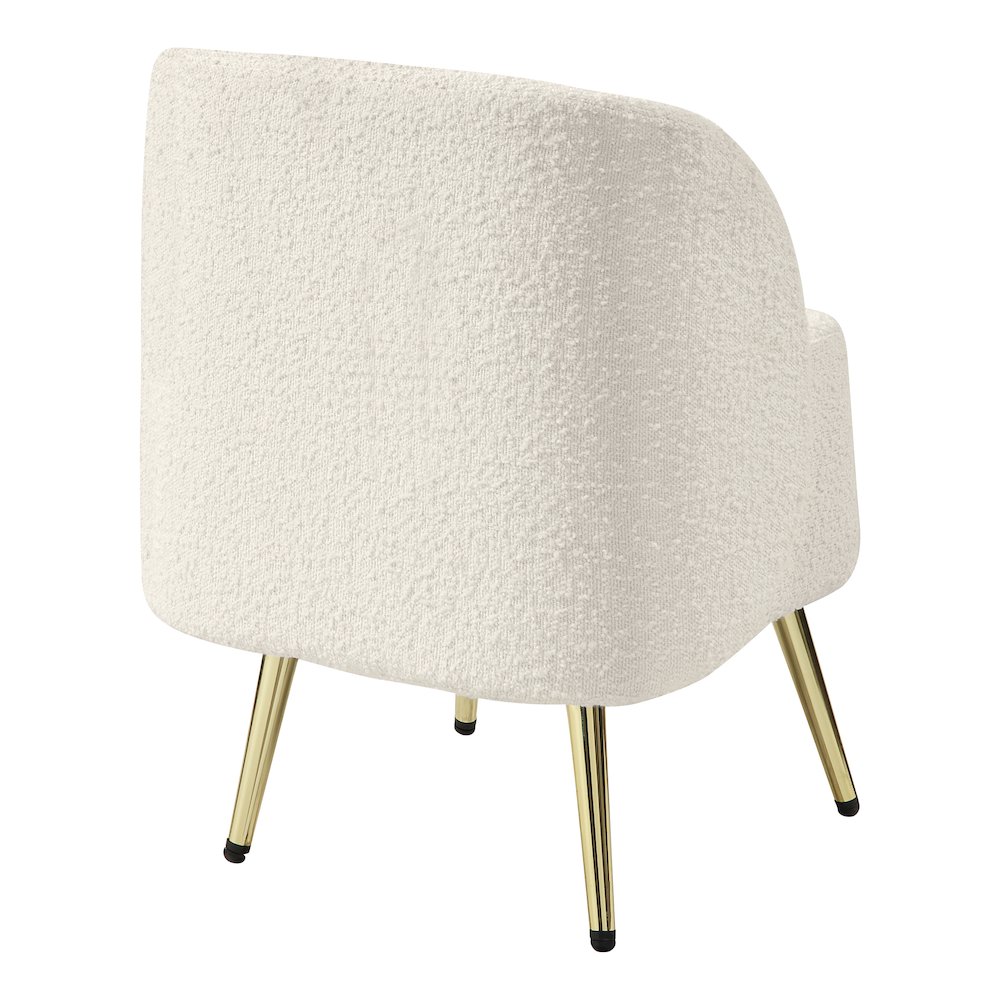 Abrina Vanity Chair in Textured Cream Fabric with Gold Legs