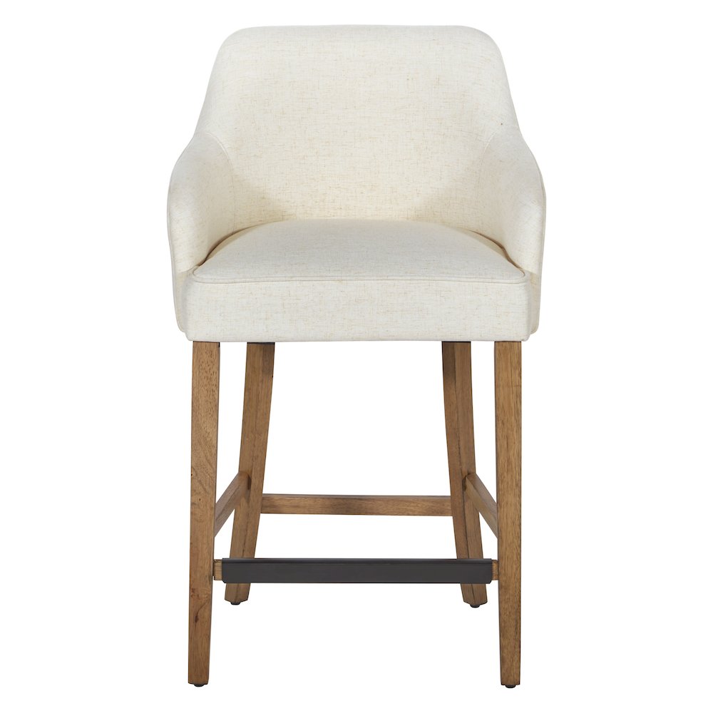 Paloma 26″ Counter Stool in Linen Fabric with Medium Oak Legs 2-Pack