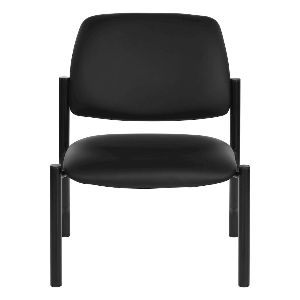 Big & Tall Armless Guest Chair in Dillon Black Fabric with Black Metal Frame