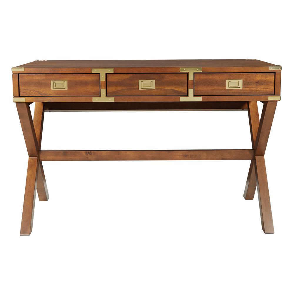 Wellington 46″ Desk with Power in Toasted Wheat Finish