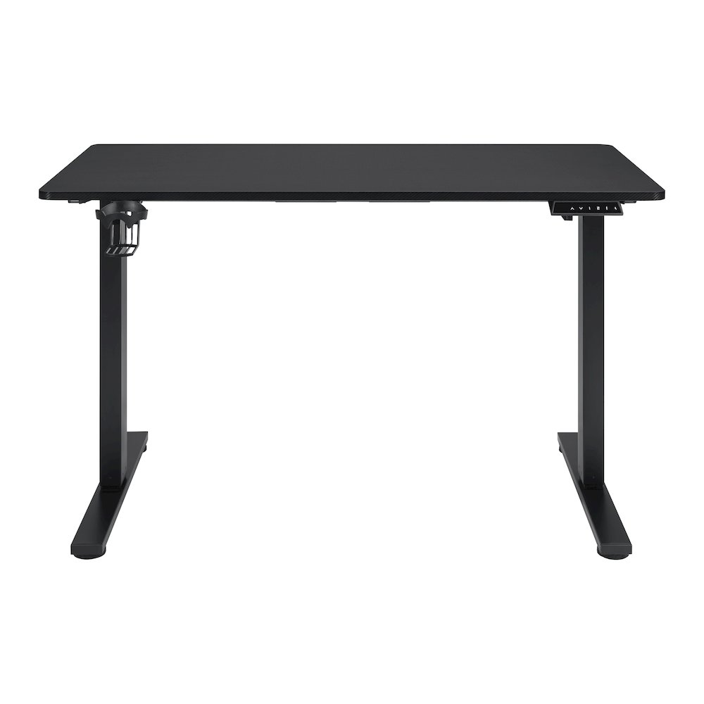 Primo 48″ Electric Height Adjustable Gaming Desk in Black Carbon Fiber Finish