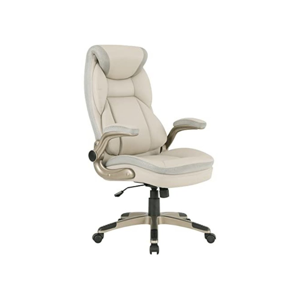 Executive Taupe Bonded Leather Chair with Cocoa Coated Nylon Base