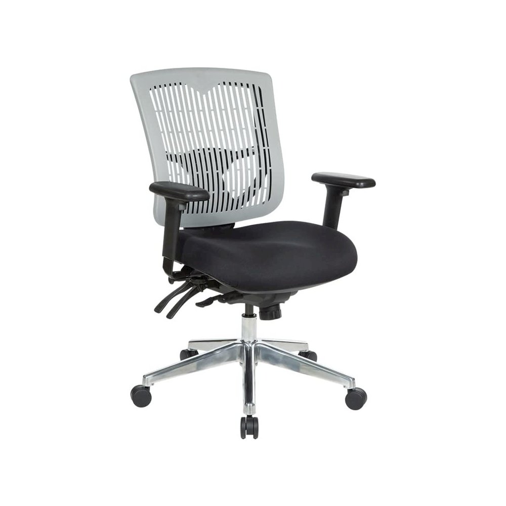Contoured Grey Plastic Back Manager’s Chair