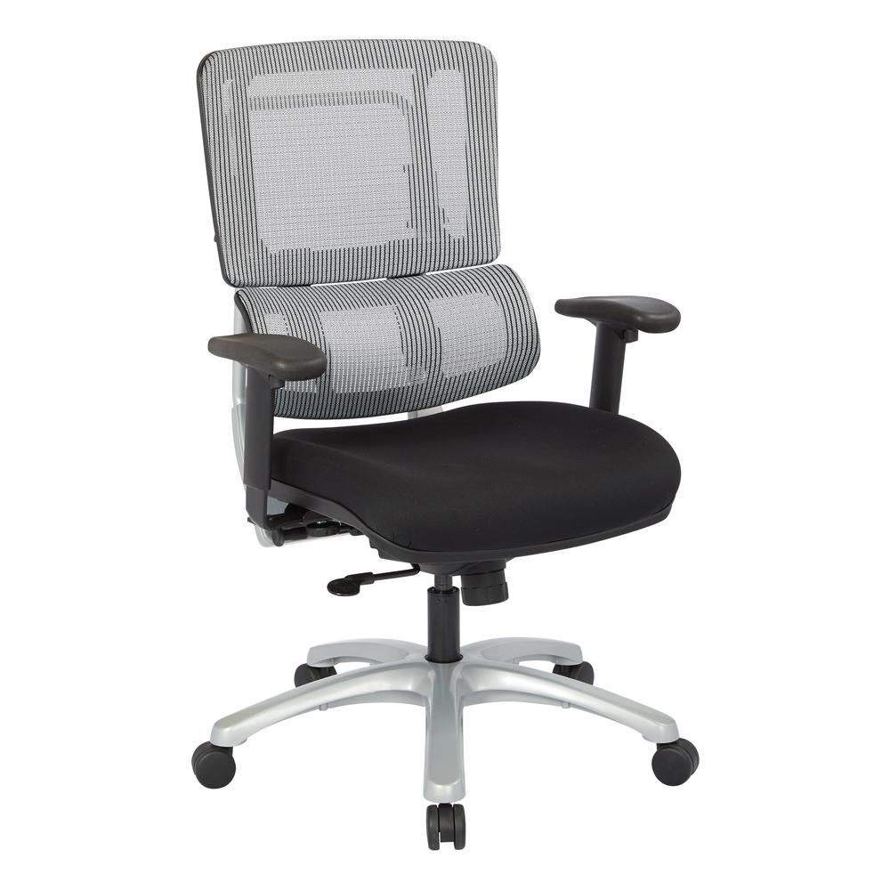 Vertical Grey Mesh Back Chair with Silver Base