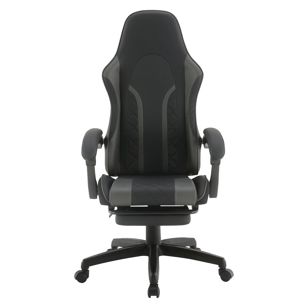 Expanse Gaming Chair  With Footrest in Grey Fabric