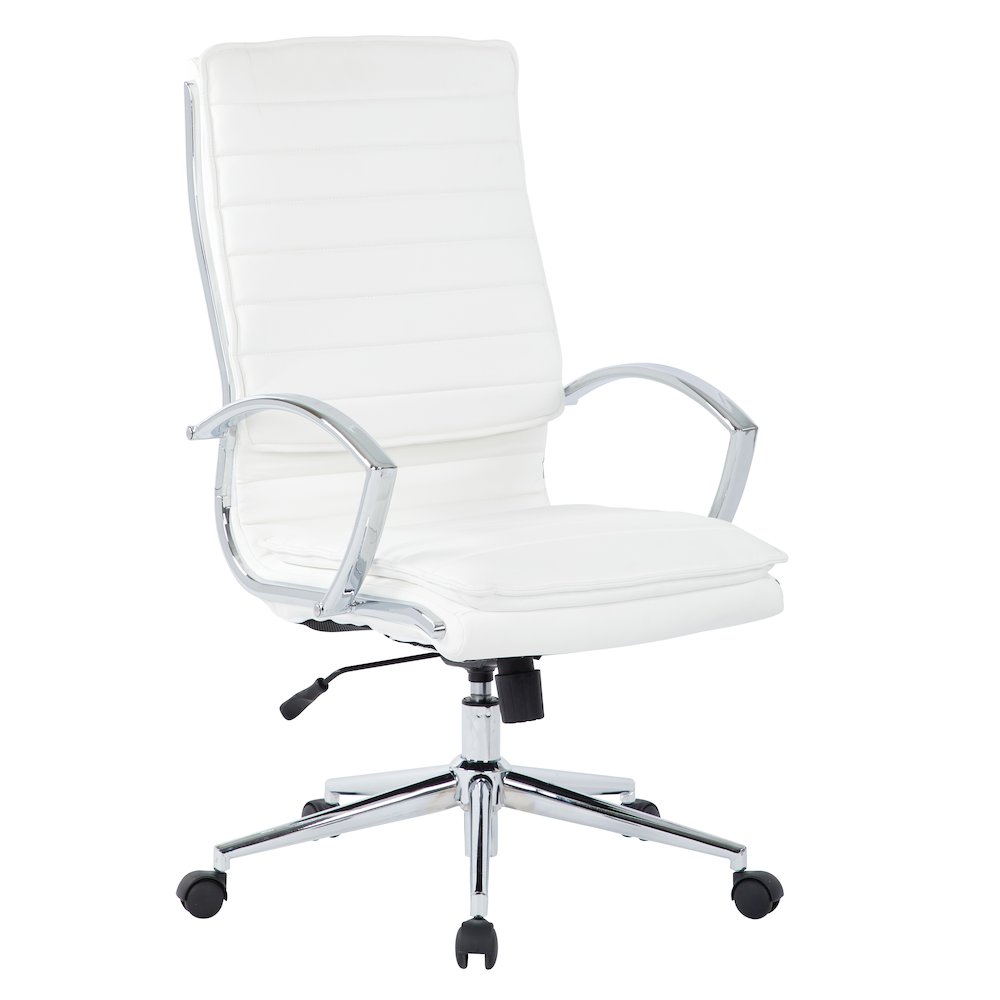 High Back Manager’s Faux Leather Chair with Chrome Base