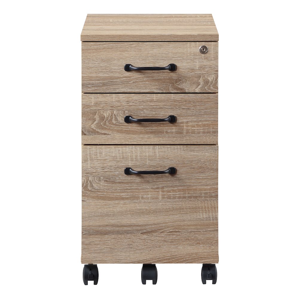 Ace 3 Drawer Mobile File in River Oak Finish