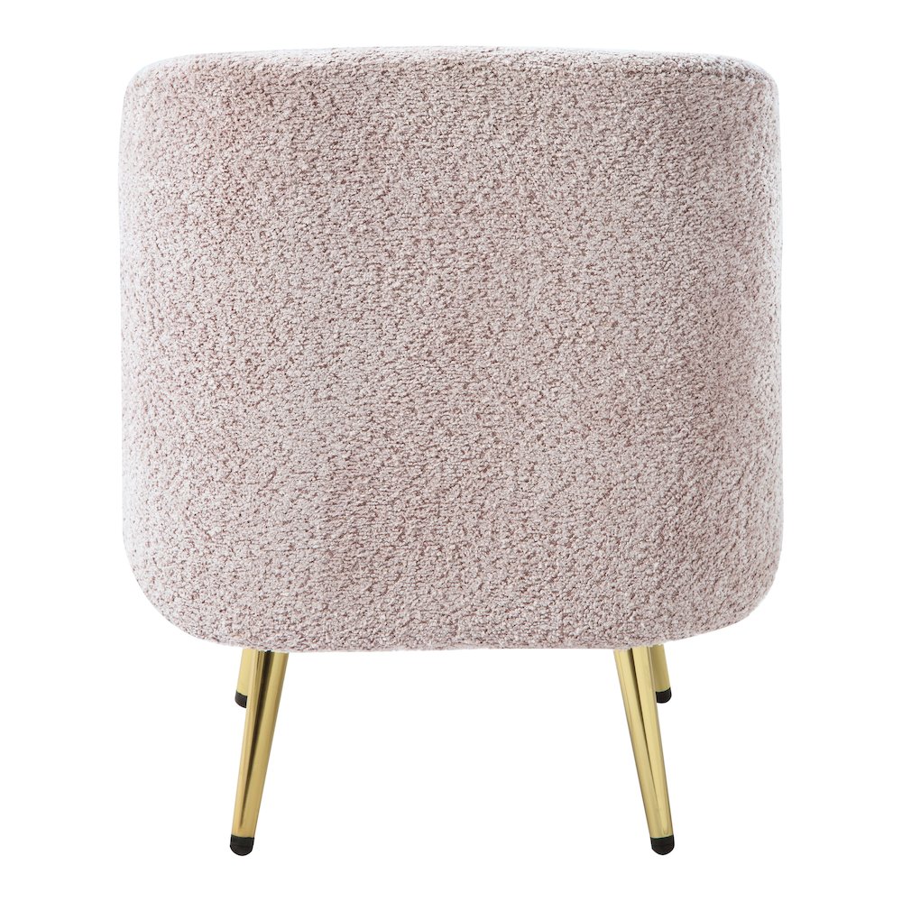 Abrina Vanity Chair in Dusty Rose Fabric with Gold Legs