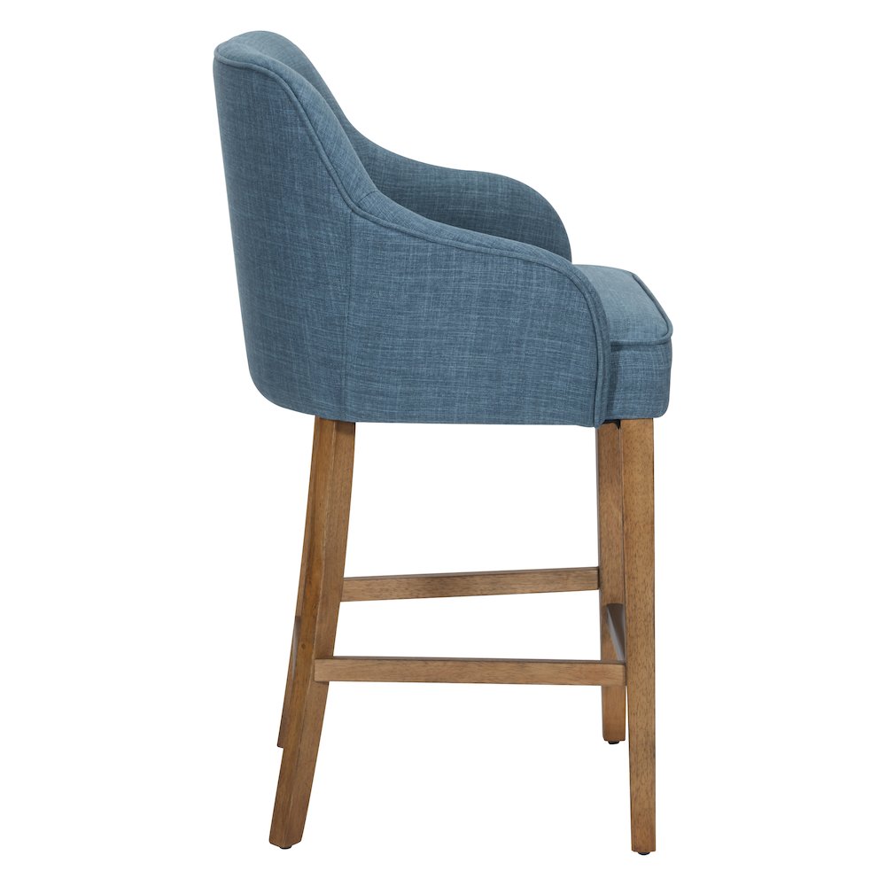 Paloma 26″ Counter Stool in Navy Fabric with Medium Oak Legs 2-Pack