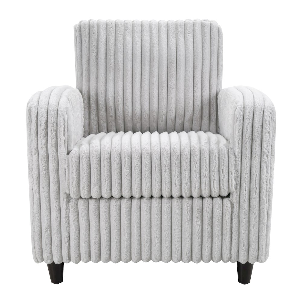 Venus Club Chair in Fog Cord Fabric and Dark Espresso Finish Legs