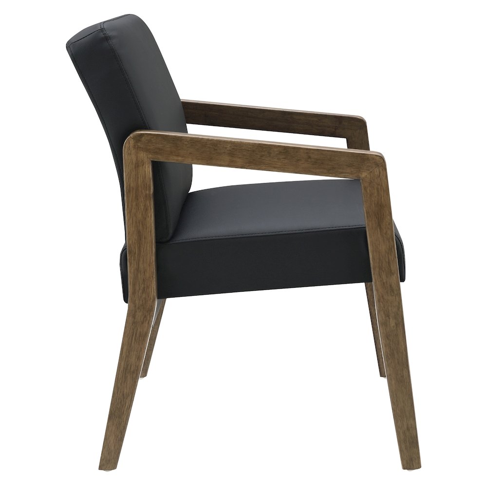 Back Faux Leather with Park City Finish Visitor’s Chair with Memory Foam Seat
