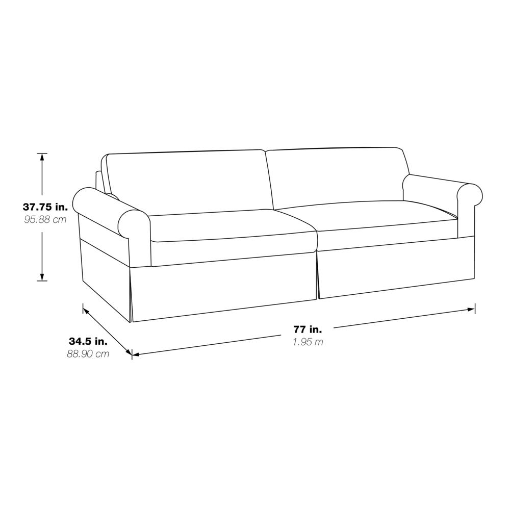 Slip Cover Sofa in Fog Fabric