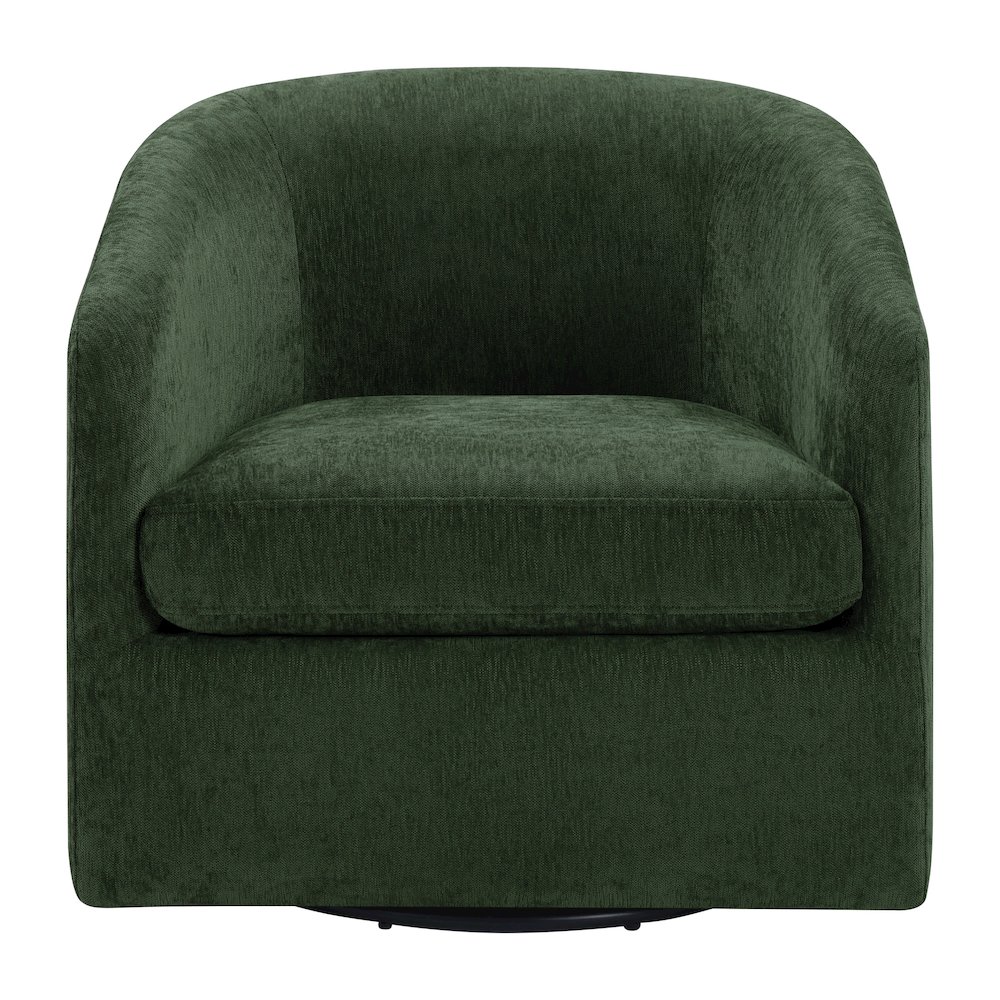Parker Swivel Tub Chair In Green Fabric
