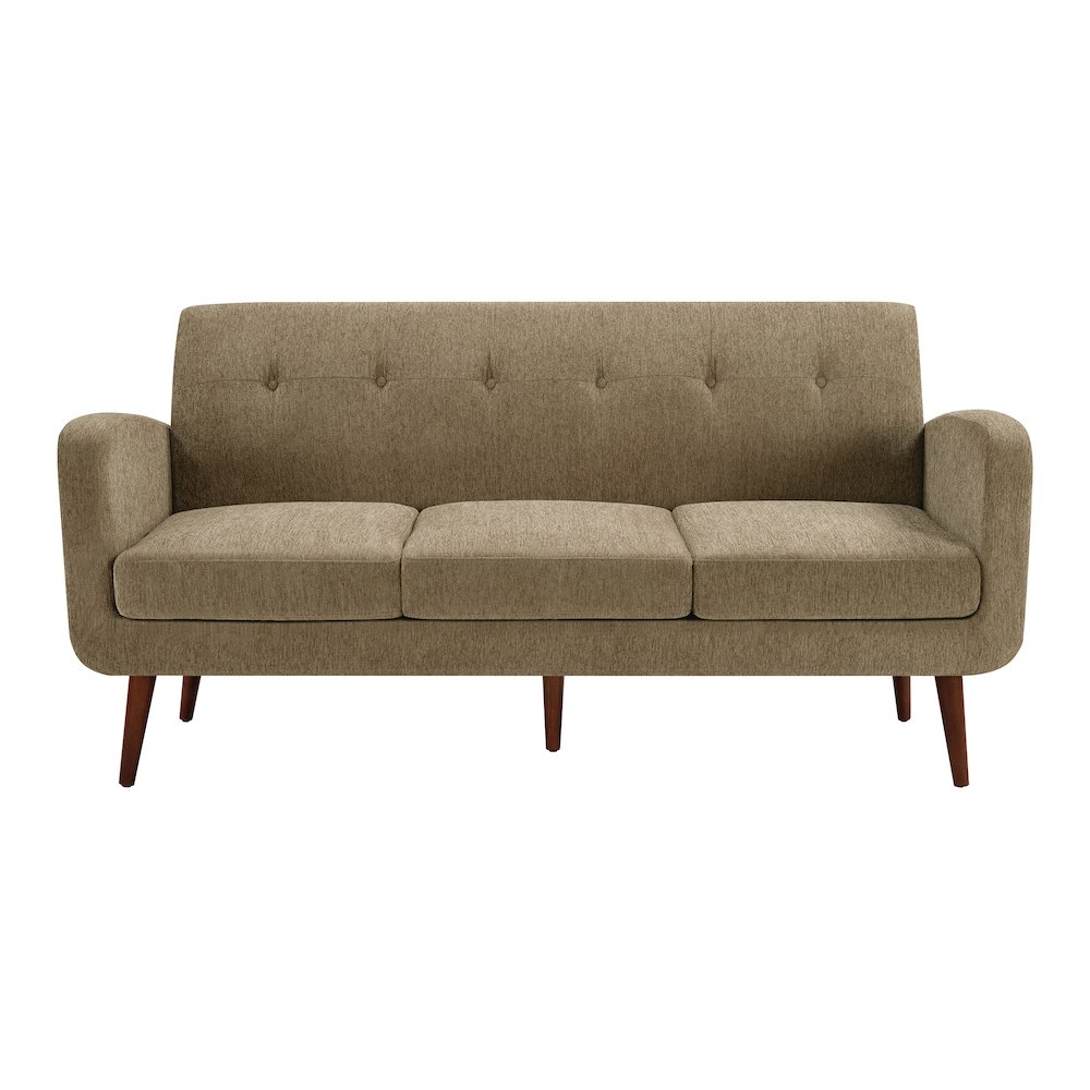 Lake Meadows Sofa in Taupe Fabric with Espresso Legs