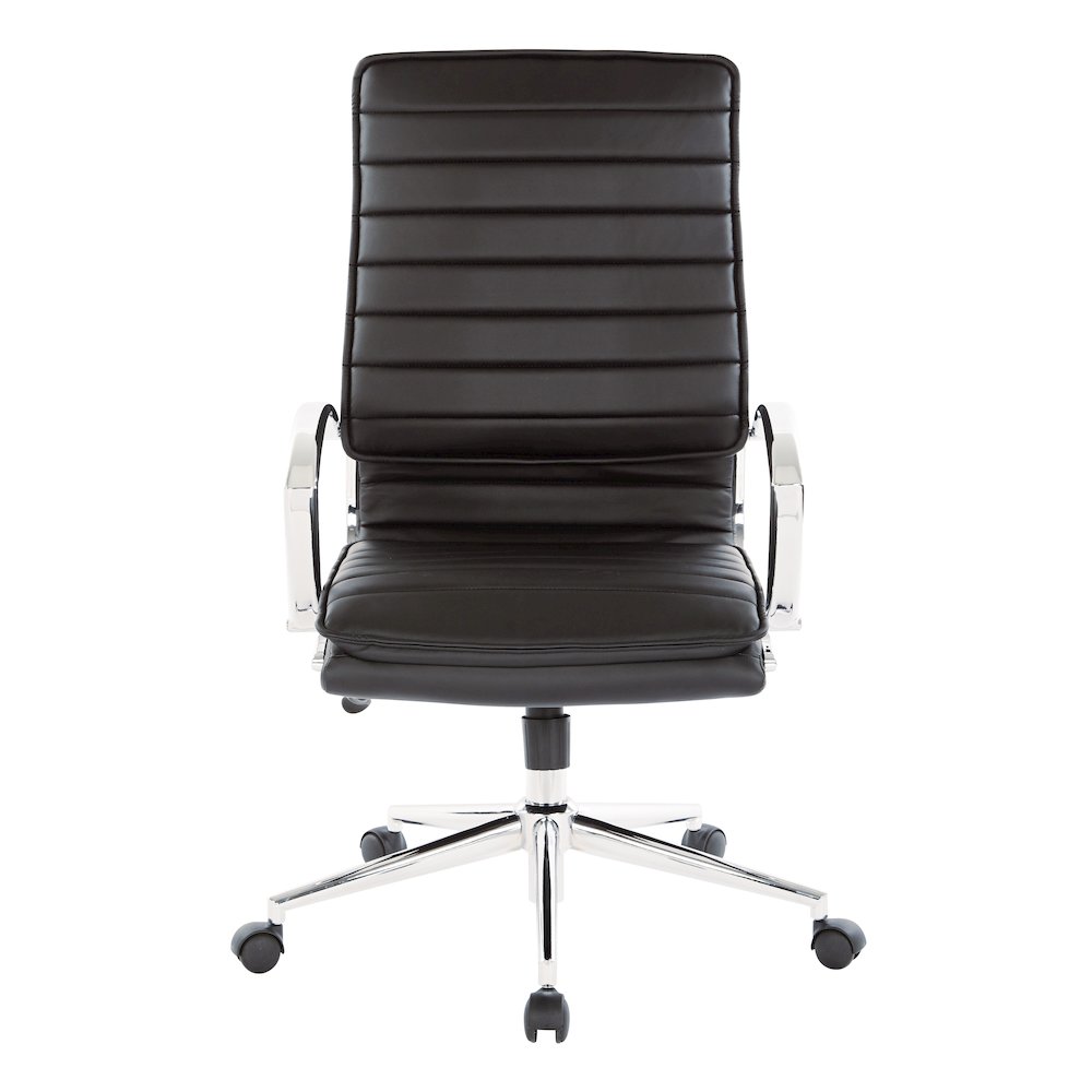 High Back Manager’s Faux Leather Chair with Chrome Base