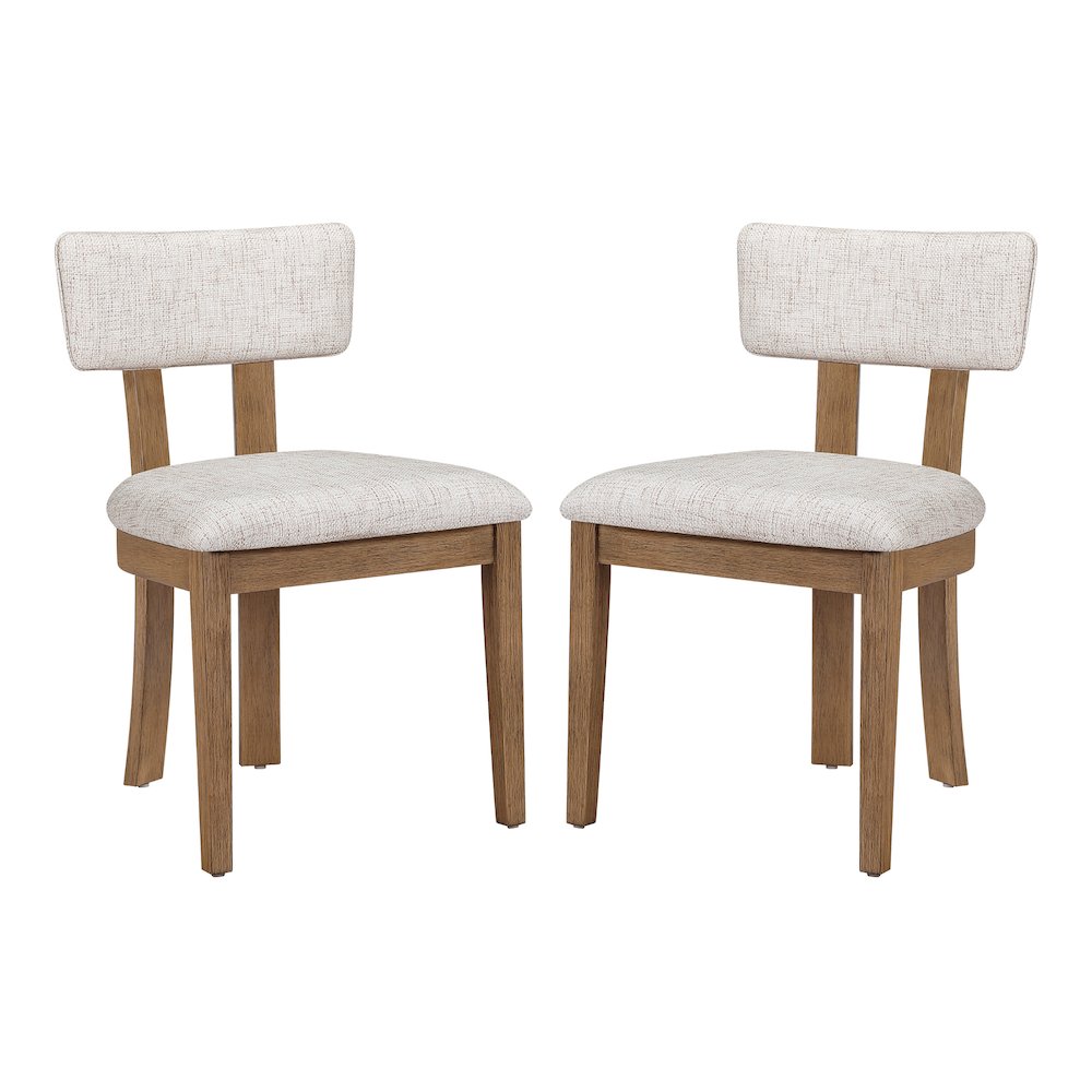 Hanson Dining Chair with Linen Fabric and Medium Oak Wood