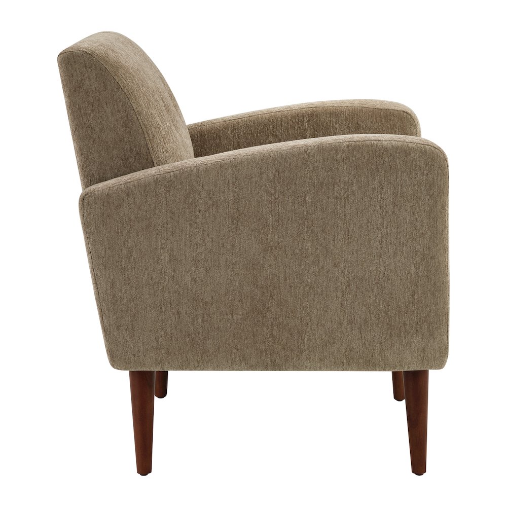Lake Meadows Arm Chair in Taupe Fabric with Espresso Legs