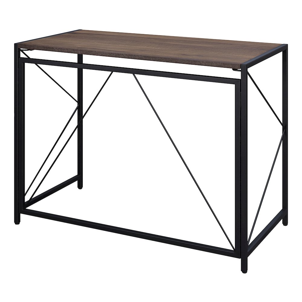 Ravel Tool-less Folding Desk with Grey Oak Top and Black Frame