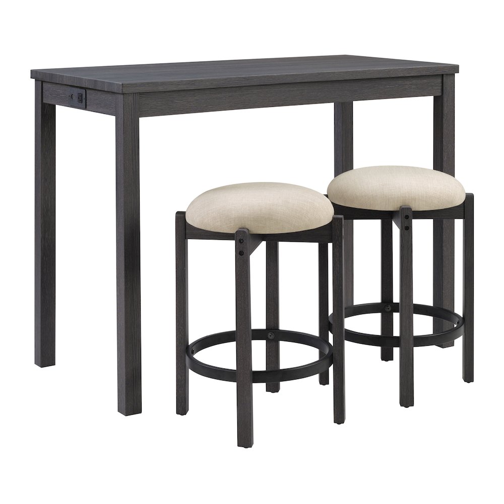 Melissa 3-PC  Counter Height Table Dining Set with Power