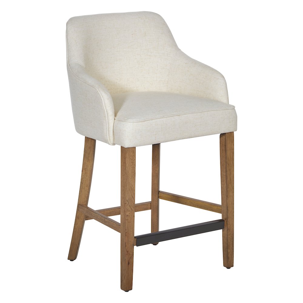 Paloma 26″ Counter Stool in Linen Fabric with Medium Oak Legs 2-Pack