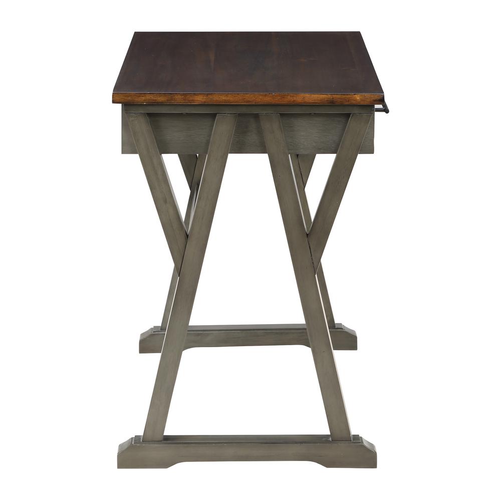 Jericho Rustic Writing Desk w/ Drawers in Slate Grey Finish