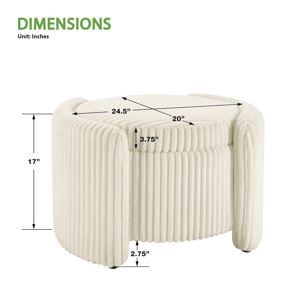 Sable Storage Ottoman