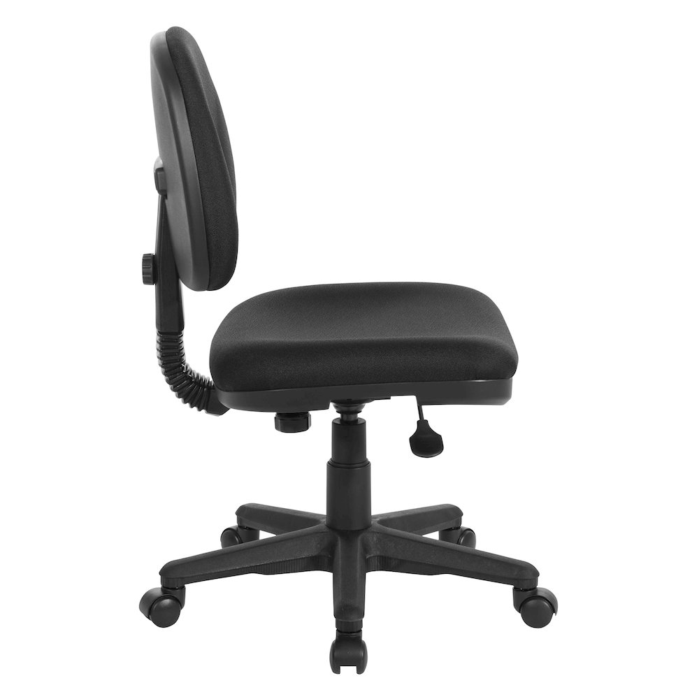 Sculptured Task Chair With Thick Padded Seat and Back in Icon black Fabric