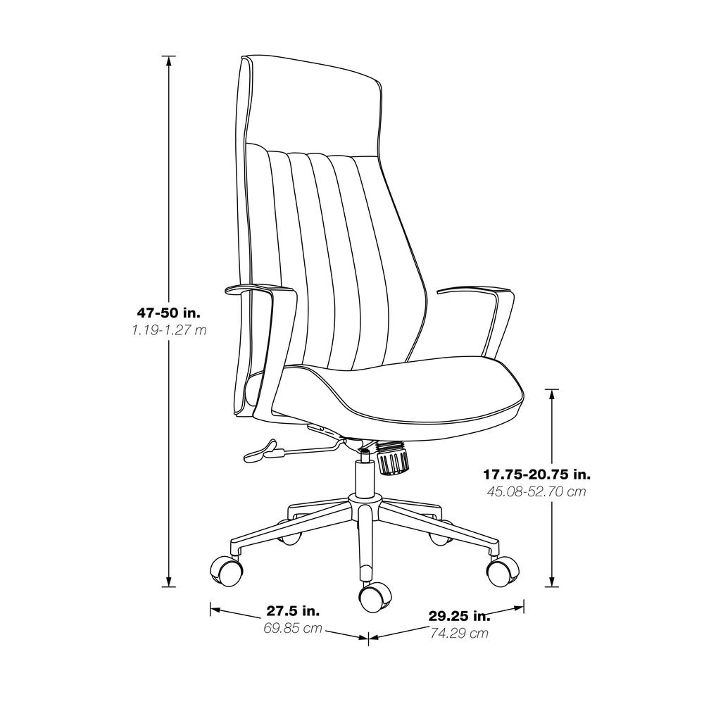 High Back Antimicrobial Fabric Chair with Fixed Padded Aluminum Arms & Chrome Base in Dillon Black