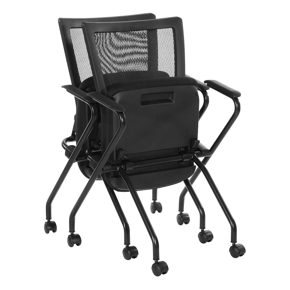 PU Padded Back Soft-Flex Frame with Breathable Progrid Mesh Back Folding Chair