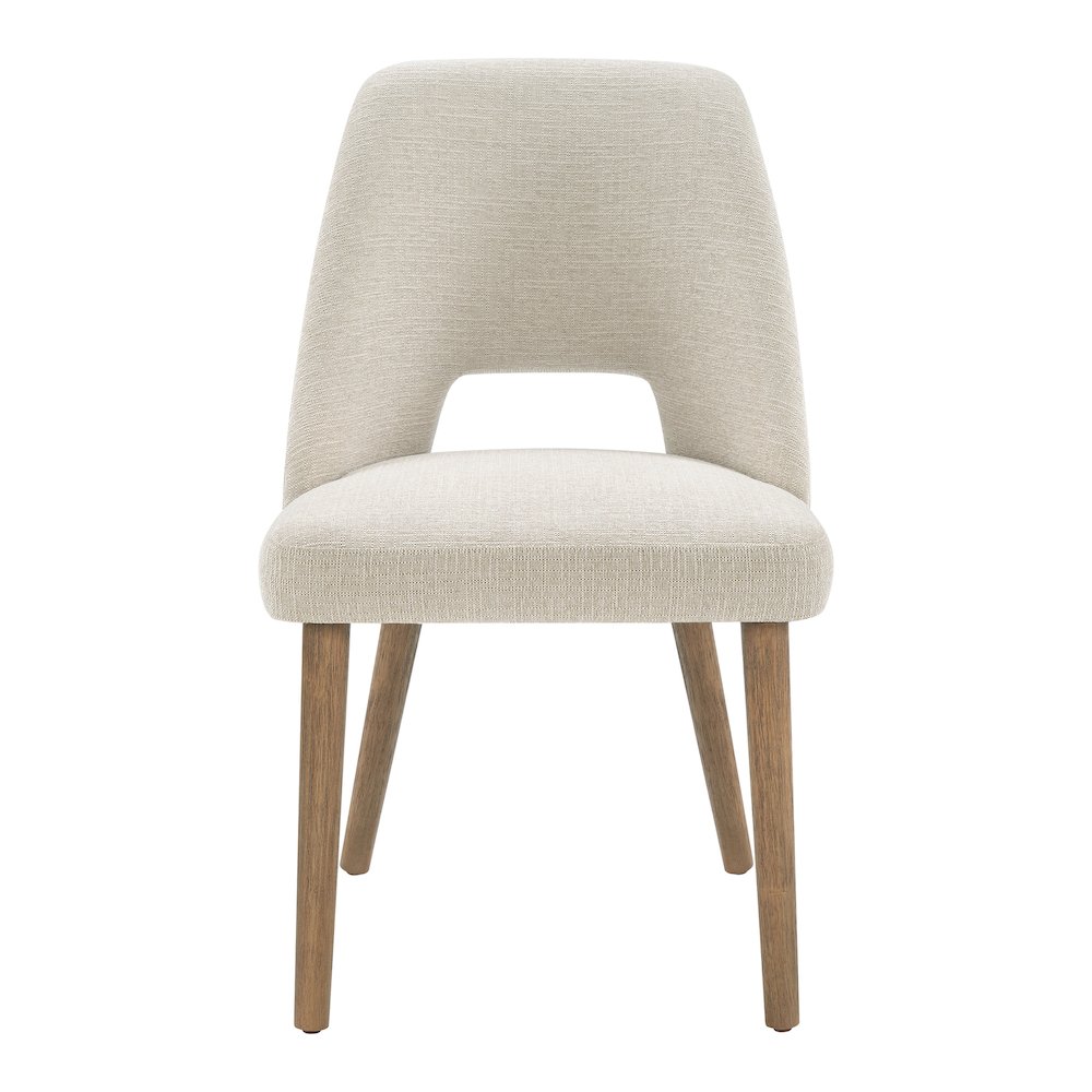 Ralston Dining Chair in Linen Fabric with Medium Oak Legs 2-Pack