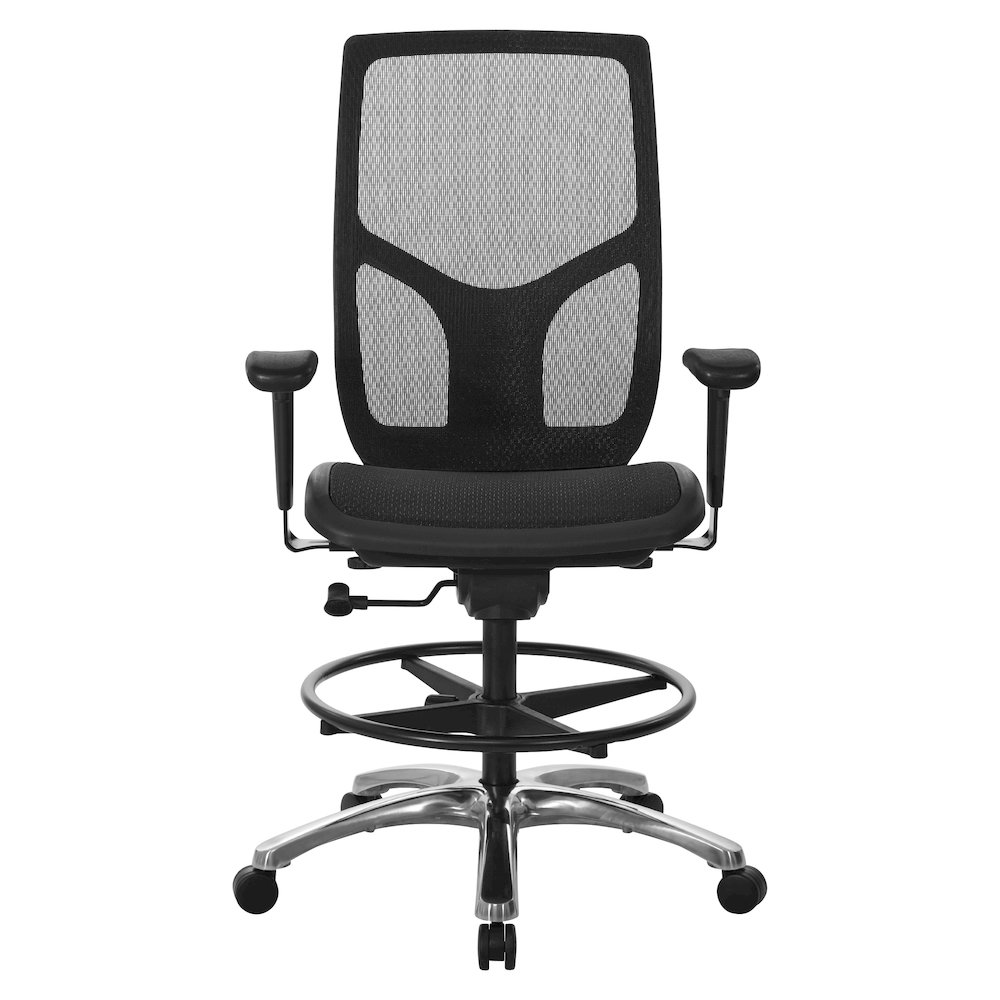 ProGrid Mesh Back Drafting Chair with Black Mesh Seat
