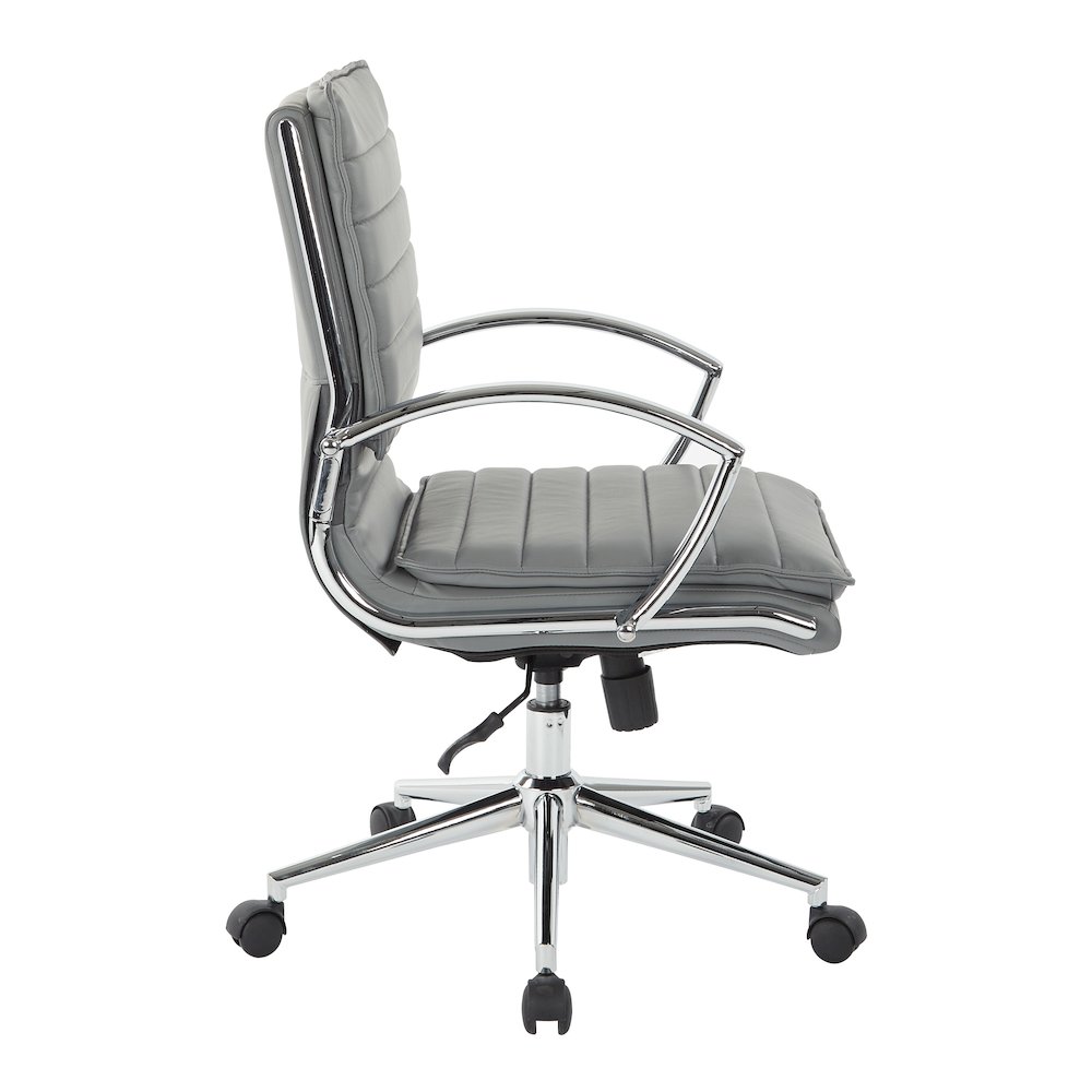Mid-Back Manager’s Faux Leather Chair with Chrome Base