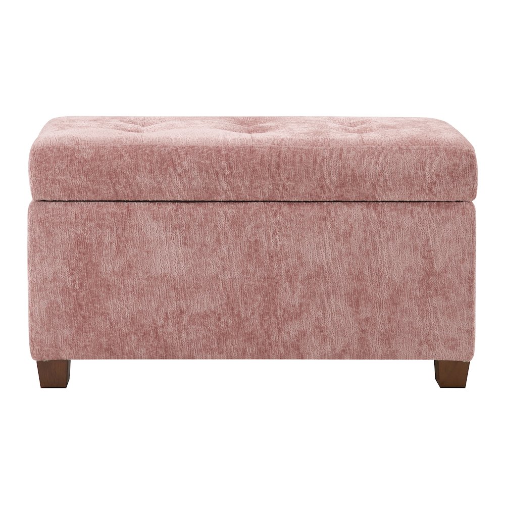 Metro Storage Ottoman in Dusty Rose Fabric