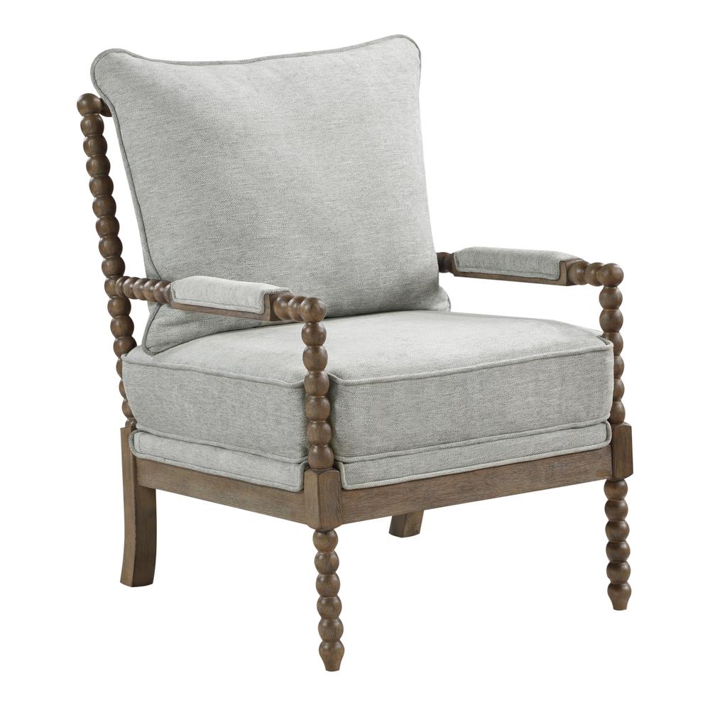 Fletcher Spindle Chair in Smoke Fabric with Brush Charcoal Finish
