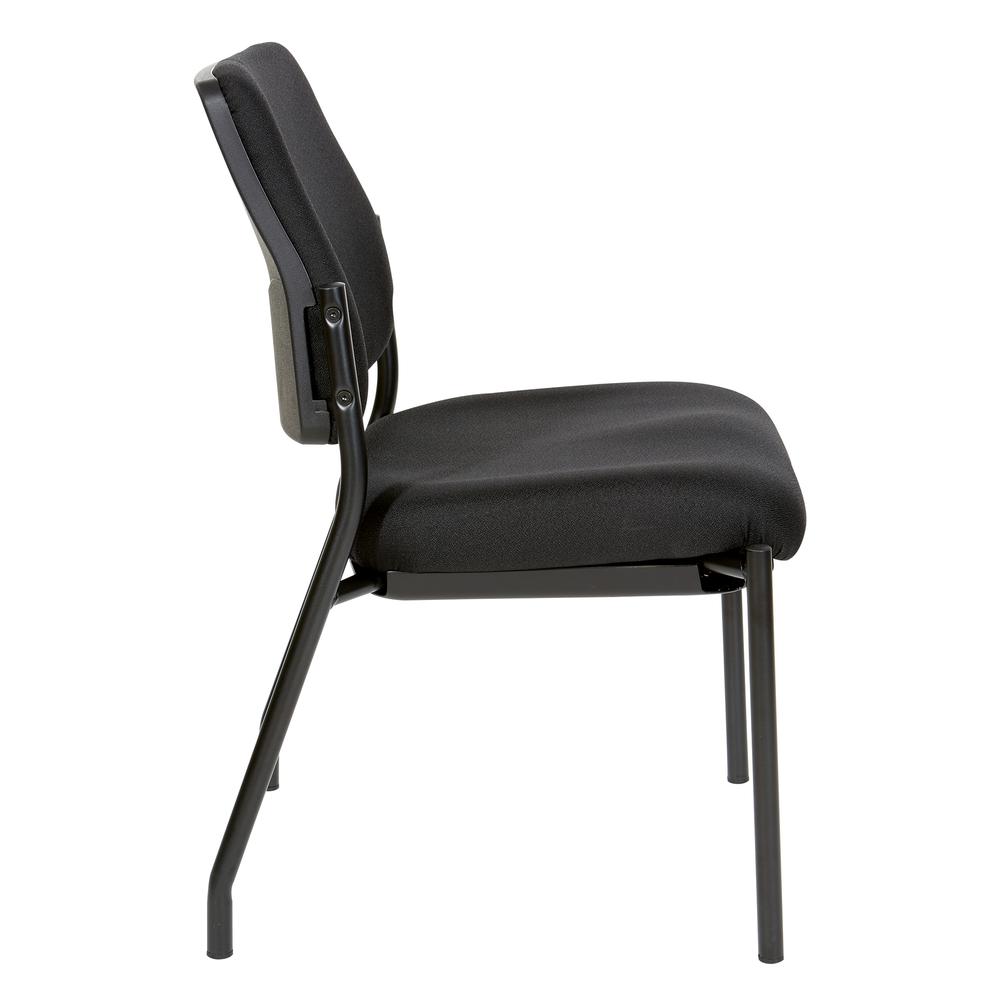 Stackable Visitor’s Chair Black Padded Seat Armless