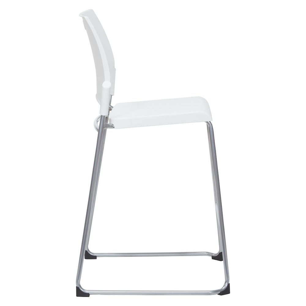 Tall Stacking and Ganging Chair with White Plastic Seat & Back