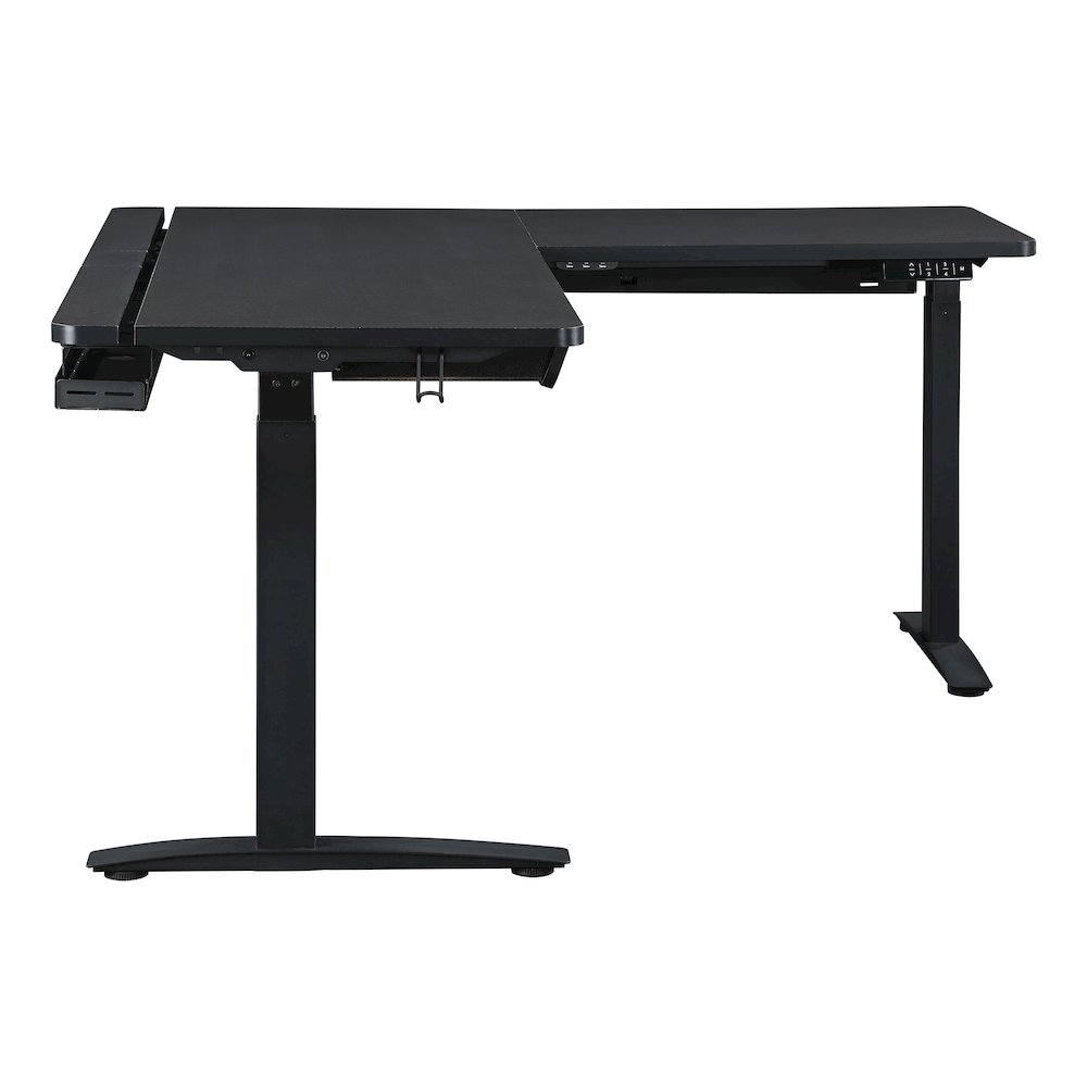 Kilo L-Shape Electric Lift Gaming Desk in Grey Carbon Fiber Finish