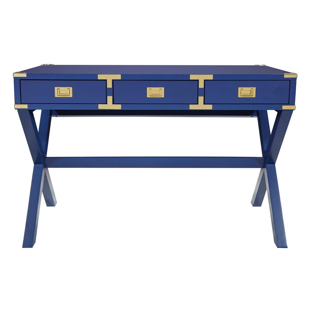 Wellington 46″ Desk with Power in Lapis Blue Finish