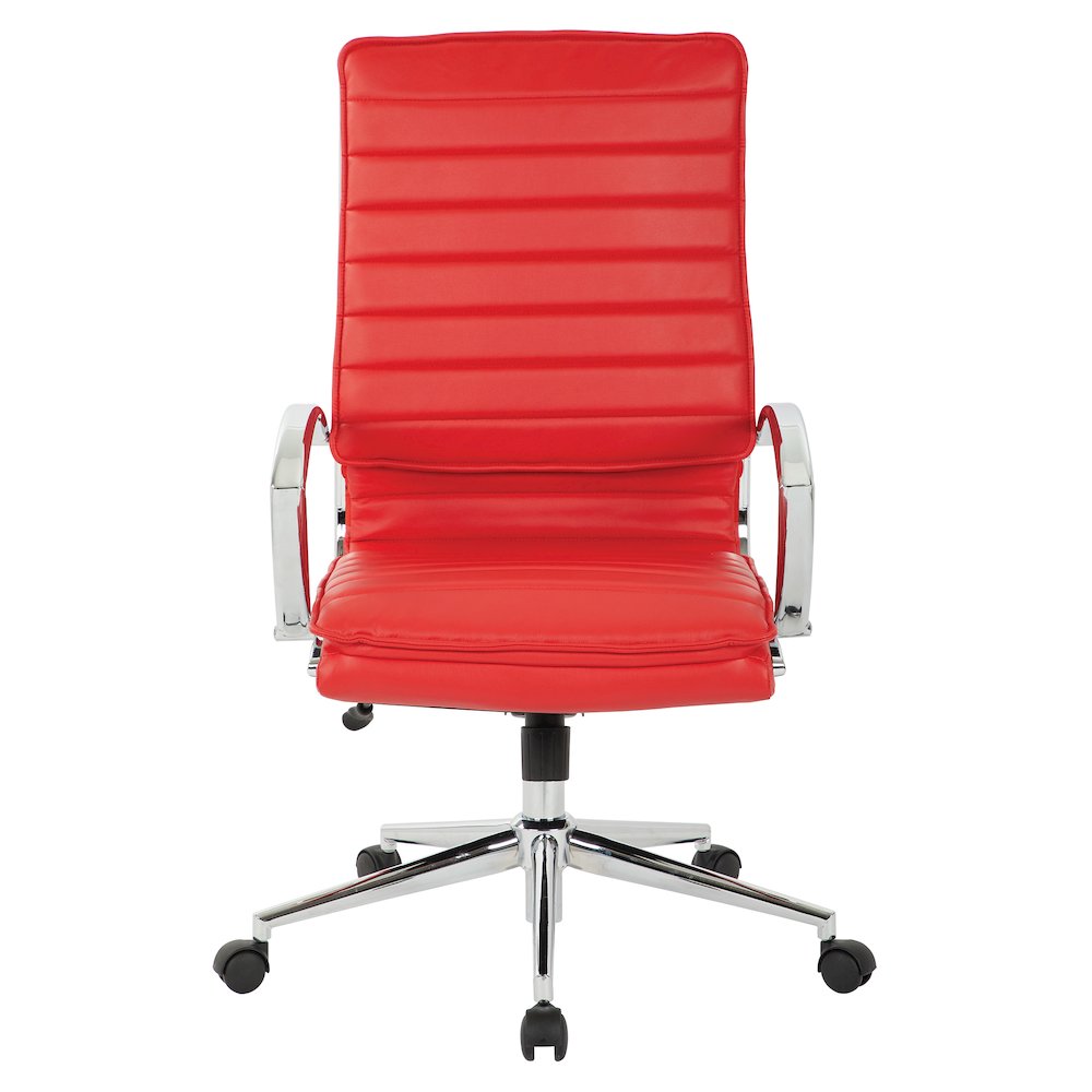 High Back Manager’s Faux Leather Chair with Chrome Base