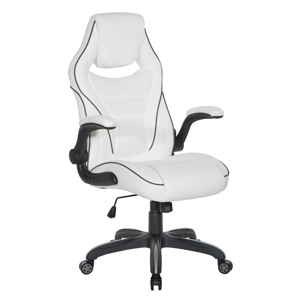 Xeno Gaming Chair in White Faux Leather