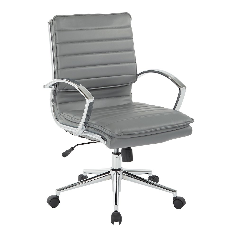 Mid-Back Manager’s Faux Leather Chair with Chrome Base