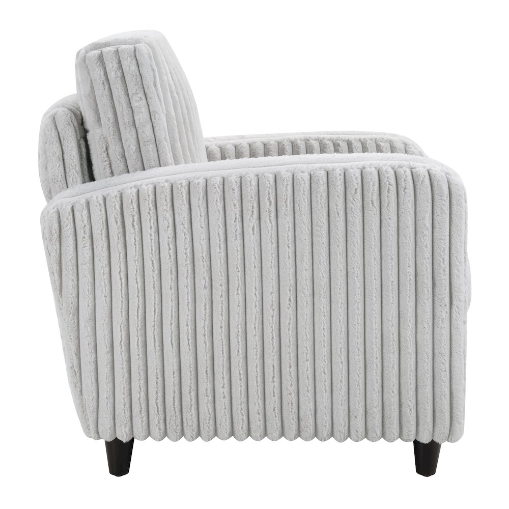Venus Club Chair in Fog Cord Fabric and Dark Espresso Finish Legs