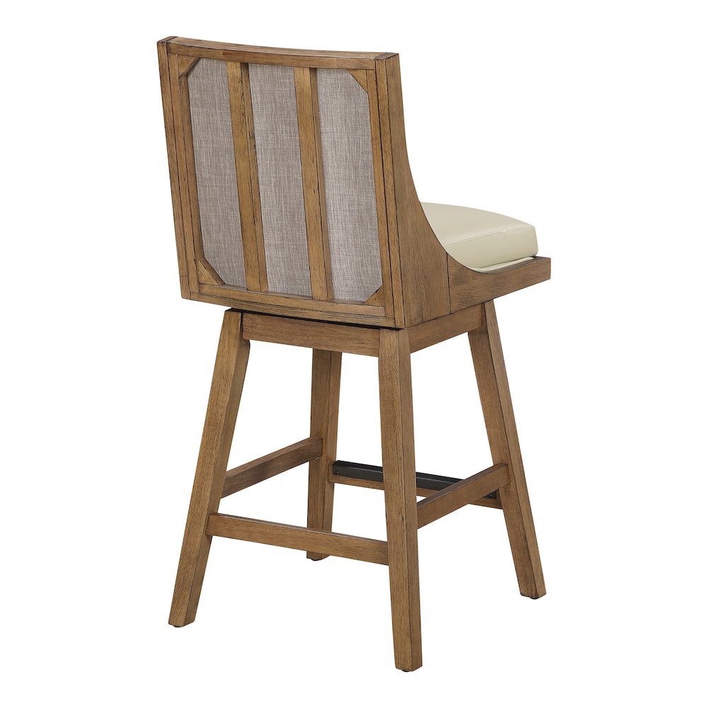 Darnel 26″ Swivel Counter Stool 2-Pack in Taupe Faux Leather
