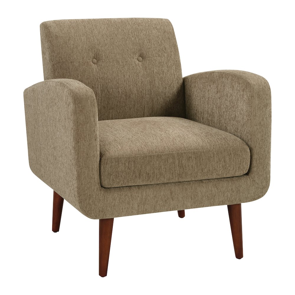 Lake Meadows Arm Chair in Taupe Fabric with Espresso Legs