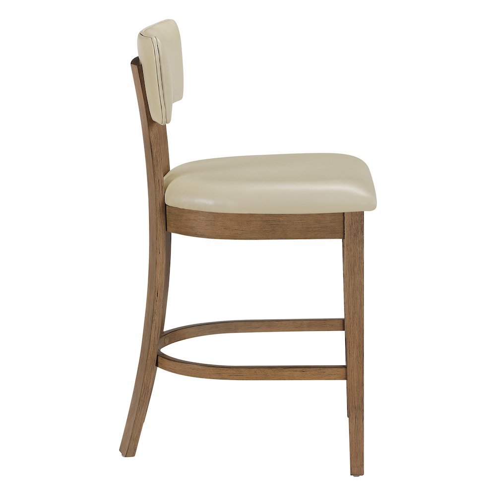 Hanson 26″ Counter Stool with Taupe Faux Leather and Medium Oak Wood
