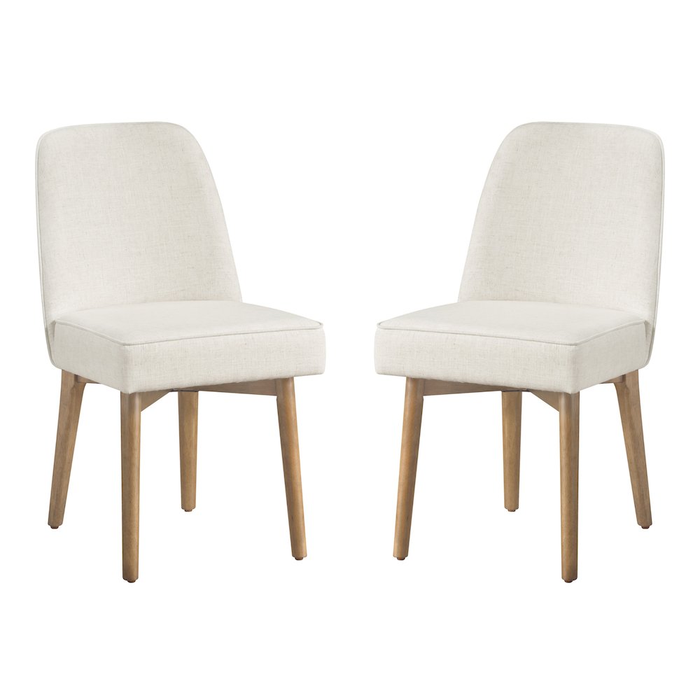 Jada Dining Chair 2-Pack in Linen Fabric with Oak Finish Wood