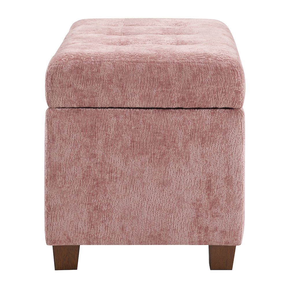 Metro Storage Ottoman in Dusty Rose Fabric