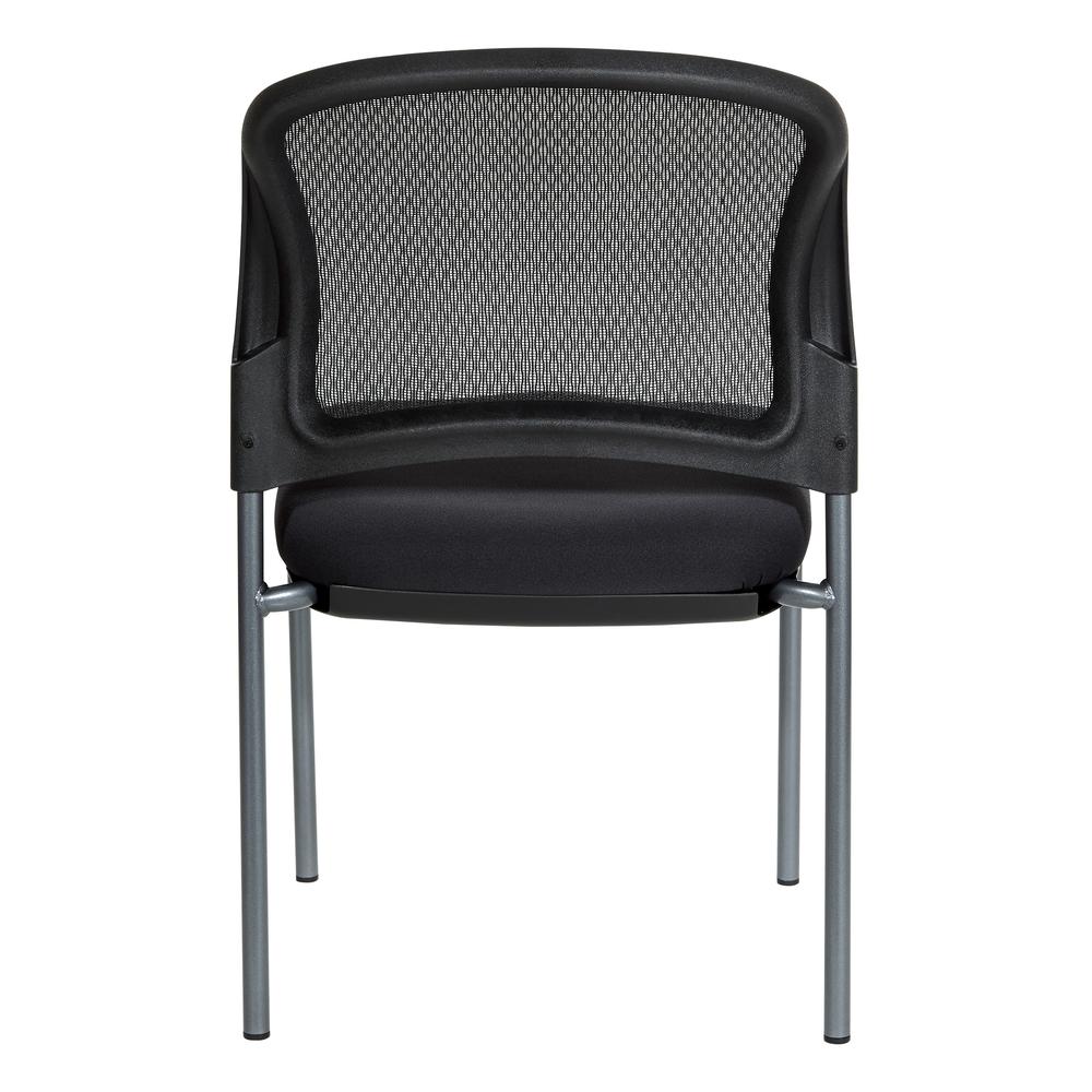 Titanium Finish Black Visitors Chair with ProGrid® Back and Straight Legs. Black Fabric Padded Seat with ProGrid® Back. Sturdy Titanium Finish Straight Legs.