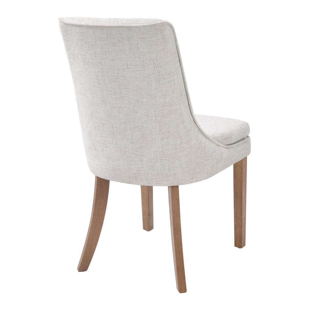 Genna Dining Chair in Linen Fabric with Oak Finished legs.