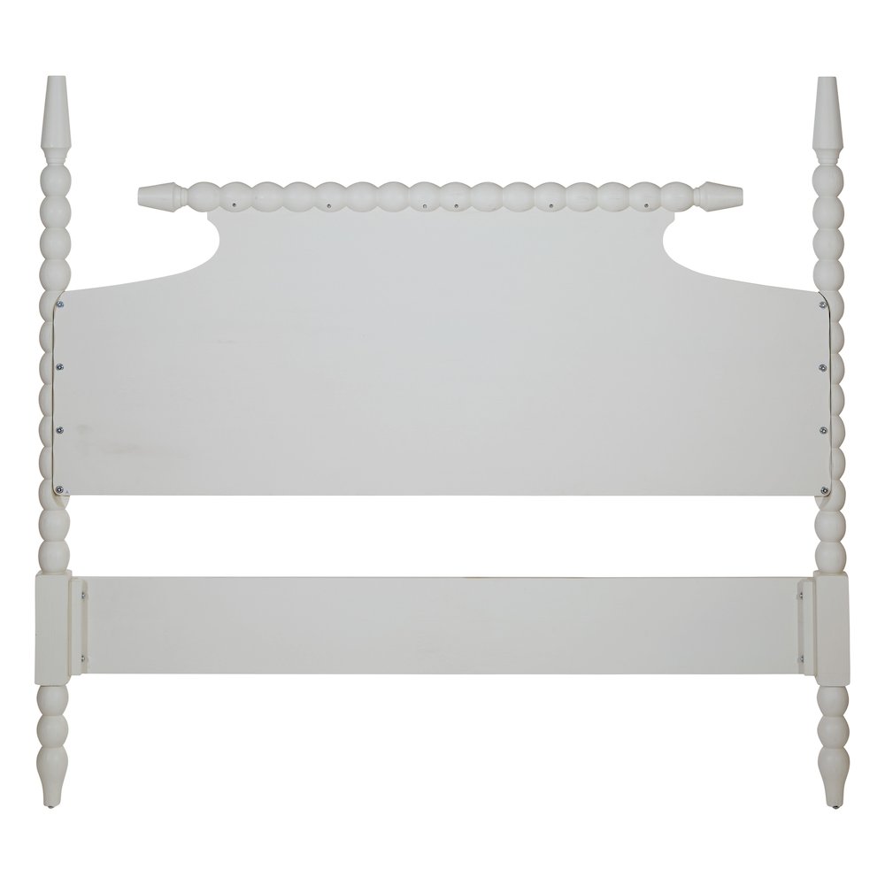 Spindle King Bed Headboard in Sandcastle Antique White Finish